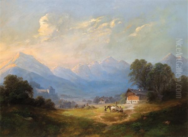 Bei Der Heuenrte Mit Blick Auf Golling - view 1