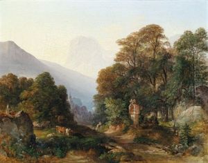 Am Heimweg, Im Hintergrund Eine Kirche Am Heimweg, Im Hintergrund Eine Kirche