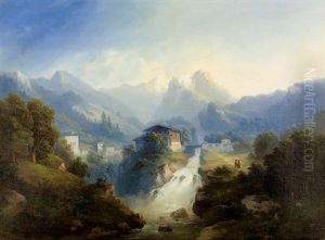 Der Wasserfall Von Bad Gastein by Franz Barbarini
