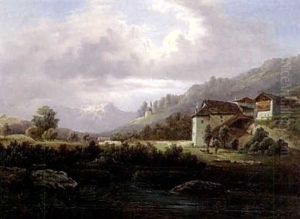 Landschaft Bei Meran by Franz Barbarini