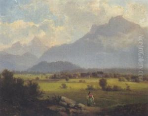 Blick Auf Den Untersberg Bei Salzburg by Franz Barbarini
