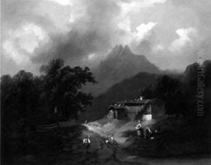 Vor Dem Bergbauernhaus by Franz Barbarini