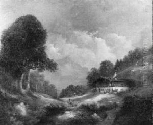 Berglandschaft Mit Gehoft by Franz Barbarini