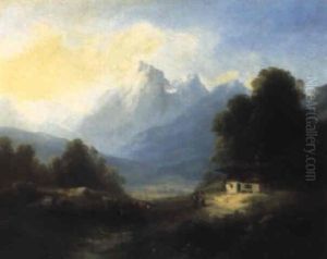 Gehoft In Den Alpen by Franz Barbarini
