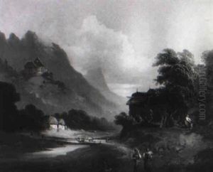 Hauschen In Gebirgslandschaft Hauschen In Gebirgslandschaft