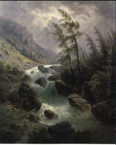 Alpenlandschaft by Franz Barbarini
