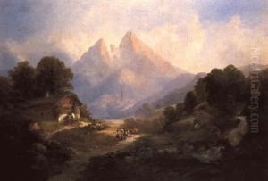 Blick Auf Berchtesgaden Mit Dem Watzmann by Franz Barbarini