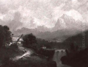 Flusstal Im Gebirge by Franz Barbarini