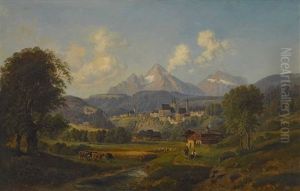 Blick Auf Berchtesgaden Mit Watzmann