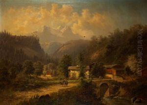 Sur La Route D'un Village De Montagne