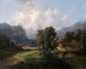 Idyllische Berglandschaft by Gustav Barbarini