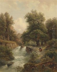 Begegnung Am Wildbach by Gustav Barbarini