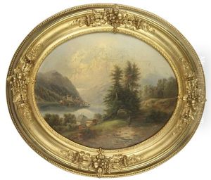 Motiv Aus Dem Salzkammergut by Gustav Barbarini