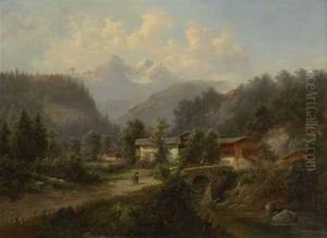 Bauernhauser Am Gebirgsbach