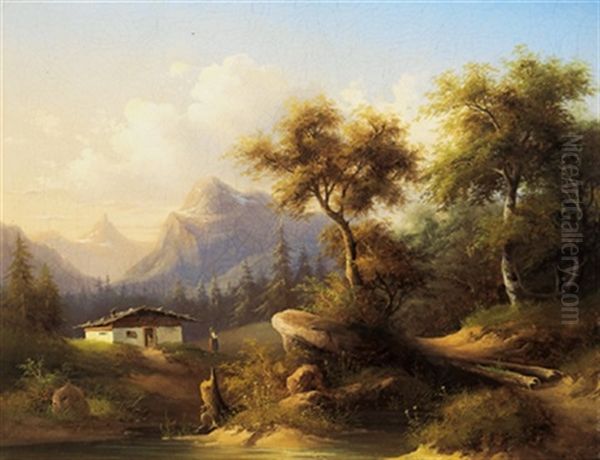 Eine Gebirgslandschaft Im Abendlicht - view 1
