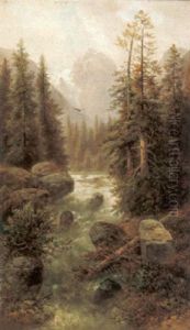 Landschaftsmotiv Bei Kitzbuhel, Tirol by Gustav Barbarini