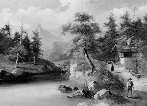 Gebirgslandschaft Mit Figurlicher Staffage by Gustav Barbarini