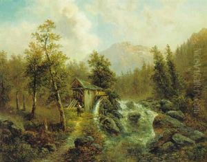 Muhle Bei Murzsteg In Der Steiermark by Gustav Barbarini