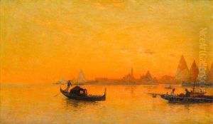 A View Of Venice At Sunset by Mariano Barbasan Lagueruela