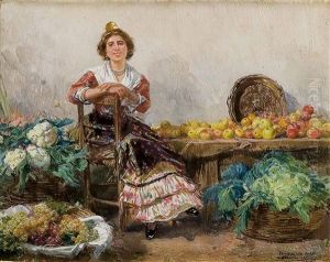 Valenciana Vendiendo Frutas Y Hortalizas