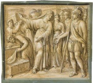 Cinq Projets De Frises Retracant Des Episodes De L'histoireromaine by Luigi Ademollo