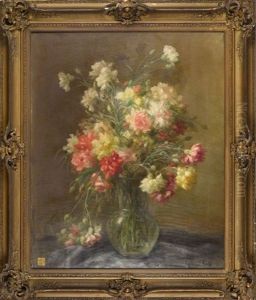 Oeillets Dans Un Vase by Marthe Elizabeth Barbaud-Kock