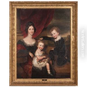 Portrait Of Mrs. Dorothy Prideaux Sawle And Her Two Children Charles And Mary Portrait Of Mrs. Dorothy Prideaux Sawle And Her Two Children Charles And Mary