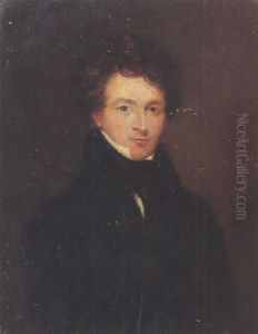 Portrait Of Richard Parkes Bonington, Wearing A Black Coat And White Stock Portrait Of Richard Parkes Bonington, Wearing A Black Coat And White Stock