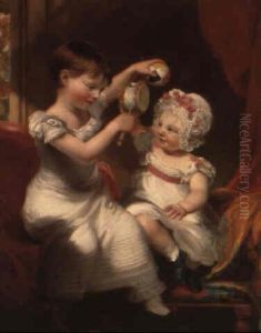 Two Sisters, Seated In An Interior, Playing Two Sisters, Seated In An Interior, Playing