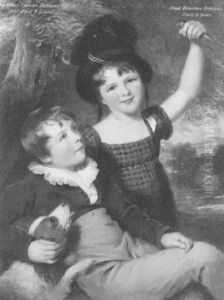 Double Portrait Of Thomas Osborne Bateman, Aged 8, Seated 3 Quarter Length, Wearing A Brown Jacket And Buff Trousers... Double Portrait Of Thomas Osborne Bateman, Aged 8, Seated 3 Quarter Length, Wearing A Brown Jacket And Buff Trousers...