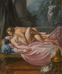 An Amorous Encounter by Jean Jacques Francois Le Barbier
