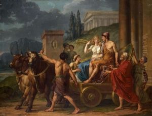 Penelope Et Ulysse Sortant De Sparte Pour Retourner A Ithaque Ou La Pudeur by Jean Jacques Francois Le Barbier