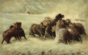 Sheep In Snowstorm