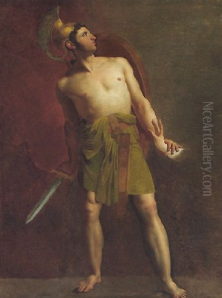 A Man Dressed As A Greek Warrior - view 1