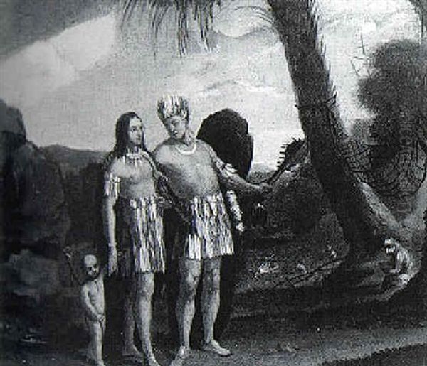 Indian Family In A Landscape - view 1