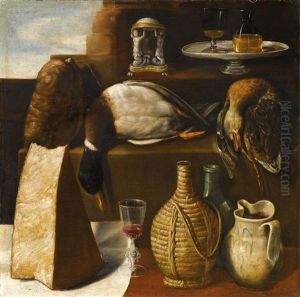 Still Life With Fowl, Cheese And A Wine Jug