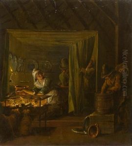 Kuchenszenen (pair) by Pieter Barbiers the Elder
