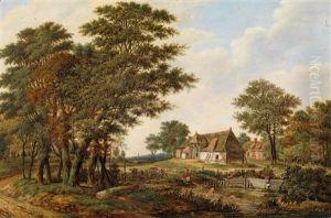 Waldlandschaft Mit Einem Bauernhof by Pieter Barbiers the Elder