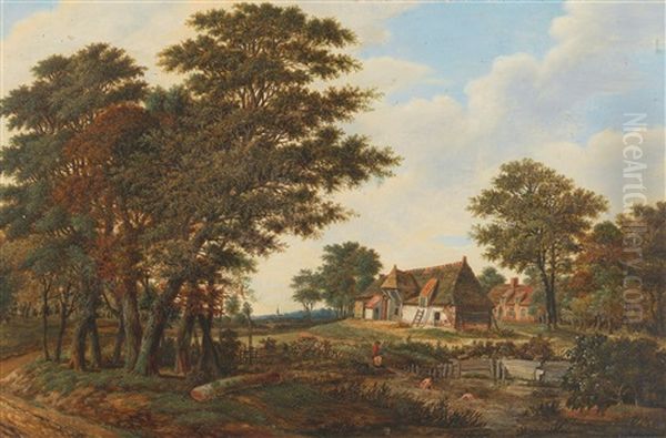 A Wooded Landscape With A Farmstead - view 1
