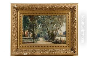 Country River Lane With Cottage