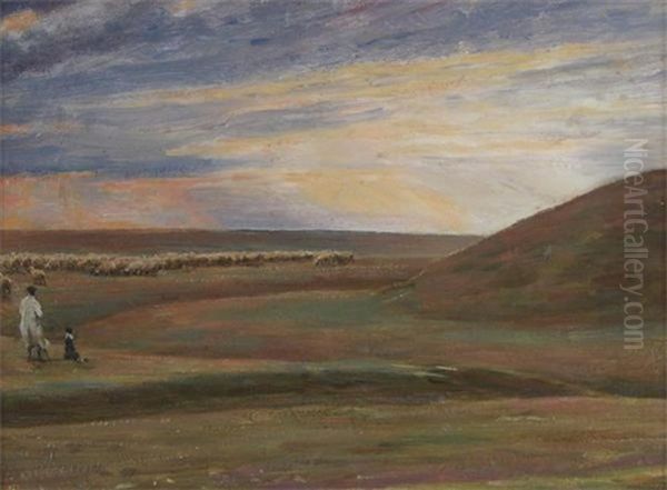 Sheep Near The Round Barrow, Stonehenge - view 1
