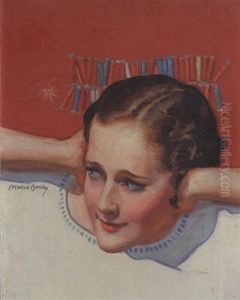 Young Woman Covering Her Ears, String Of Firecrackers by Mcclelland Barclay