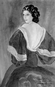Portrait Of A Woman In A Velvet Dressing Gown