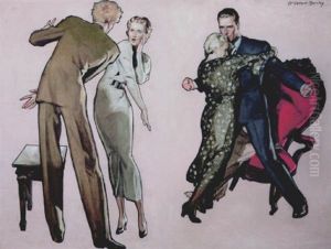 Woman And Man Trading Slaps, Older Woman Restraining Other Man