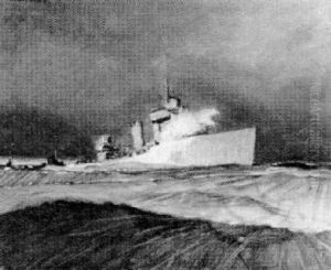 Battlecruiser At Sea