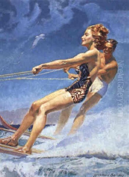 Couple Waterskiing - view 1