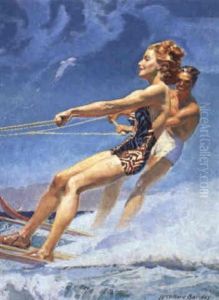 Couple Waterskiing