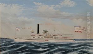 Portrait Of The Sidewheeler Steamboat Neversink