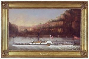 Hudson River Steamer, "city Of Troy" Of The Troy And New York Steam Boat Company by James Bard