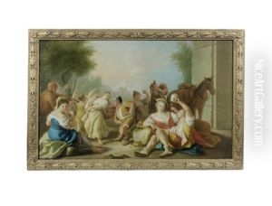 Figures Drinking And Dancing In A Landscape Figures Drinking And Dancing In A Landscape